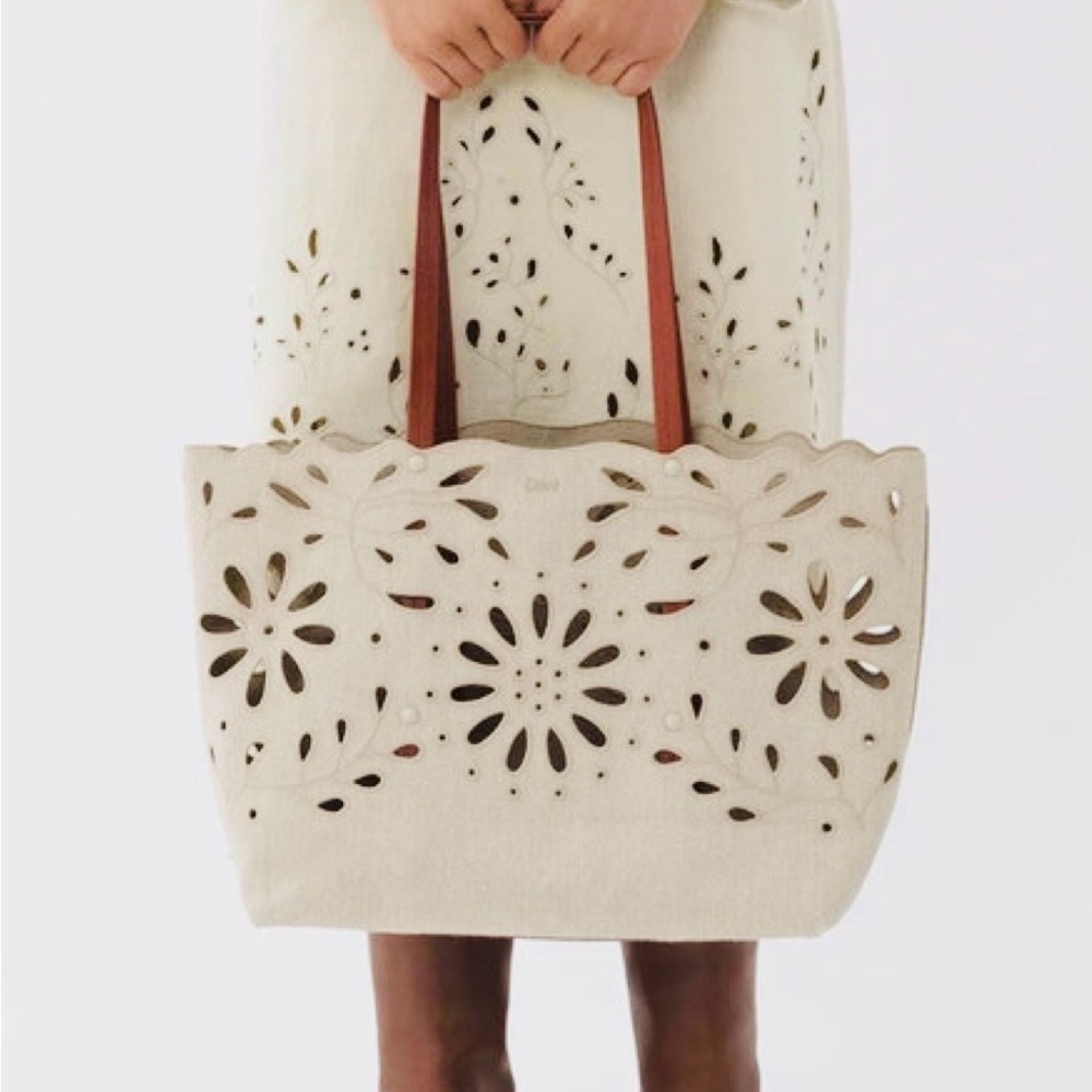Chloé East-West Floral Linen Tote - EUC - Picture 2 of 15